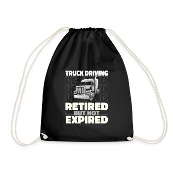 Truck Driver Trucker Truck Driver Retired - Drawstring Bag - black - Front