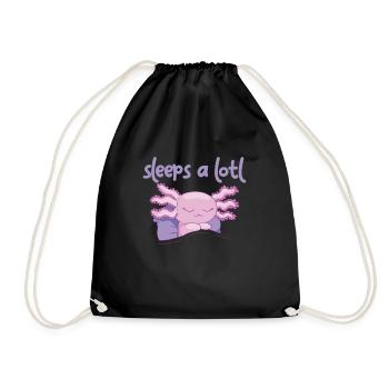 Schl�ft-a-lotl schlafende axolotl kinder axolotlLi - Turnbeutel - Schwarz - Vorne
