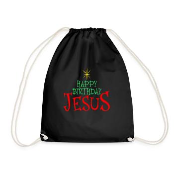 Alles Gute zum Geburtstag Jesus Weihnachten Happy - Turnbeutel - Schwarz - Vorne