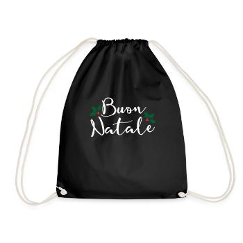 Buon Natale Italienisch Frohe Weihnachten Buon Nat - Turnbeutel - Schwarz - Vorne