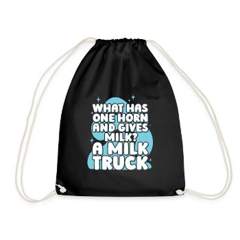 Camion de lait de vache drôle - Sac de sport léger - noir - Devant