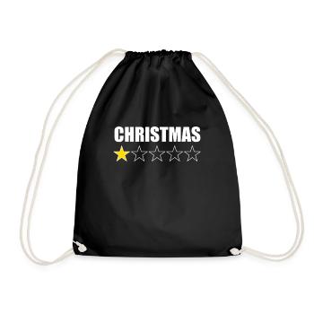 Weihnachten 1 -Sterne -Bewertung Hass WeihnachtenH - Turnbeutel - Schwarz - Vorne