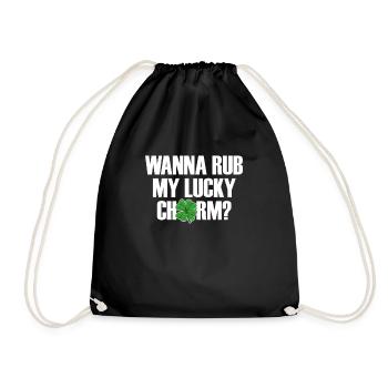 Willst du meinen gl�cklichen Charme M�nner St. Pat - Turnbeutel - Schwarz - Vorne