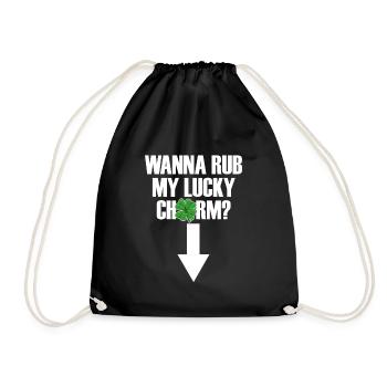 Willst du meinen gl�cklichen Charme M�nner St. Pat - Turnbeutel - Schwarz - Vorne