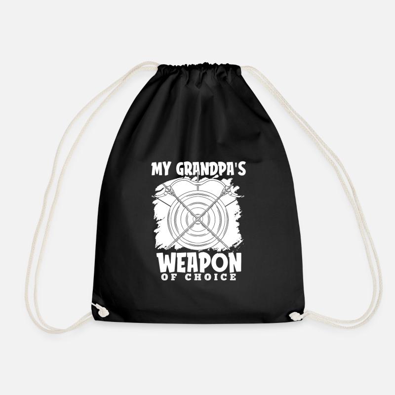 Archery Archery Archer Grandpa - Drawstring Bag - black
