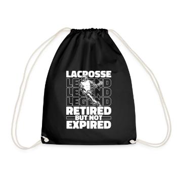 Retired Lacrosse - Drawstring Bag - black - Front