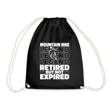 Mountain bike mountain biker Mtb retired - Drawstring Bag - black - Front