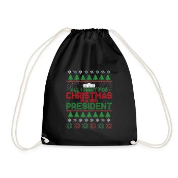 Alles was ich zu Weihnachten will ist ein neuer Pr - Turnbeutel - Schwarz - Vorne