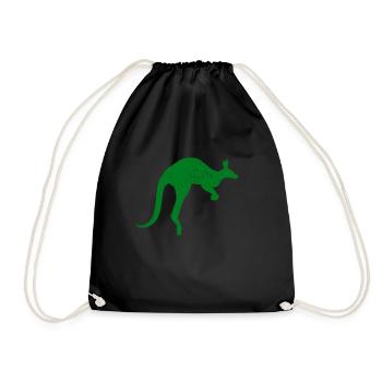 K�nguru Aussie Australia Roo Kangaroo - Turnbeutel - Schwarz - Vorne