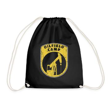 Oilfield Oil Rig Stock - Drawstring Bag - black - Front