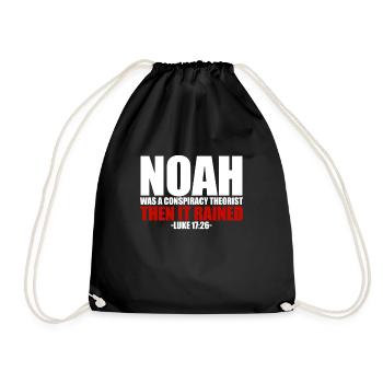 Noah Verschw�rungstheoretiker dann regnete er Luka - Turnbeutel - Schwarz - Vorne