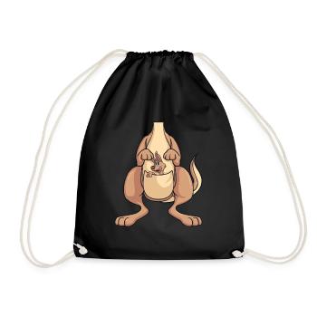 K�nguru Kost�m Australien Wallaby Kangaroo - Turnbeutel - Schwarz - Vorne