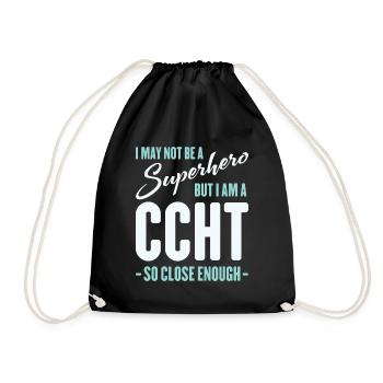 I May Not Be A Superhero Funny CCHT - Drawstring Bag - black - Front