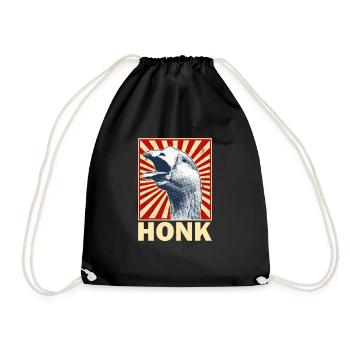 Honk Funny Gans Game Animal Meme Gans - Turnbeutel - Schwarz - Vorne
