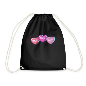 Fick diese Schei�e Anti Valentine gebrochenes Herz - Turnbeutel - Schwarz - Vorne