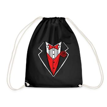 Tuxedo Kost�m Lazy Halloween Red Boys Tuxedo - Turnbeutel - Schwarz - Vorne