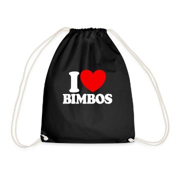 Ich liebe Bimbos Bimbo -Puppen lustige Herren Ich - Turnbeutel - Schwarz - Vorne