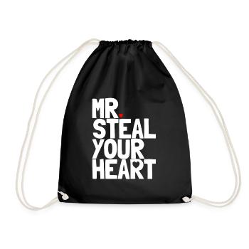 Mr Steal Ihr Herz Kleinkind Valentines Outfit Jung - Turnbeutel - Schwarz - Vorne