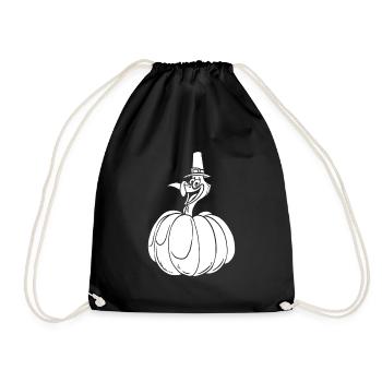 Thanksgiving Pumpkin - Drawstring Bag - black - Front
