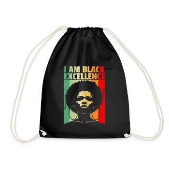 Ich bin Black Excellence Juneteenth Afro Girl Blac - Turnbeutel - Schwarz - Vorne