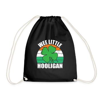 Kinder St. Patricks Day Irish Wee Little Hooligans - Turnbeutel - Schwarz - Vorne