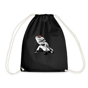B�rtiger Drachen Nerd Pet Lizard Geek Bart Drache - Turnbeutel - Schwarz - Vorne