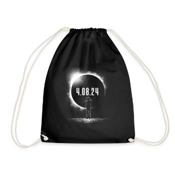 Total Solar Eclipse Man Silhouette 4.08.24 M�nner - Turnbeutel - Schwarz - Vorne