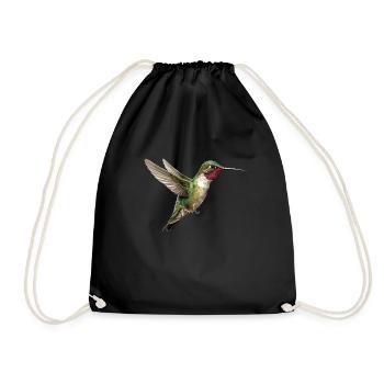 Ruby Throated Hummingbird Vogelbeobachter Hummingb - Turnbeutel - Schwarz - Vorne