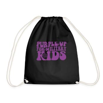 Lila up f�r Military Kids Month Purple uplila f�r - Turnbeutel - Schwarz - Vorne