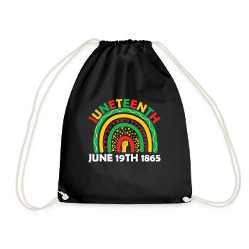 Juneteenth Boho Regenbogen 19. Juni 1865 Juneteent - Turnbeutel - Schwarz - Vorne