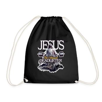 Jesus der ultimative Deadlifter Auferstehung Jesus - Turnbeutel - Schwarz - Vorne