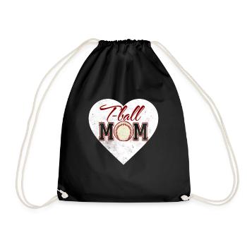 T-Ball Mom Heart Tee Ball Baseball Womens Tee-Ball - Turnbeutel - Schwarz - Vorne