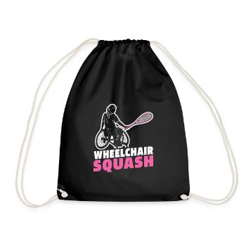 Squash Rollstuhl - Turnbeutel - Schwarz - Vorne