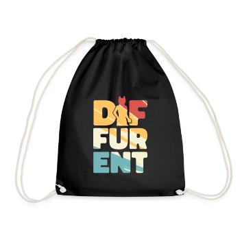 Furry Fandom Fursuits Lustig Diffurent - Turnbeutel - Schwarz - Vorne