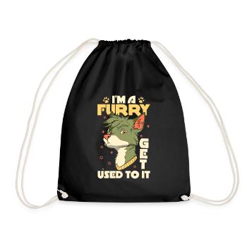 Furry Fandom Fursuits Cool - Drawstring Bag - black - Front