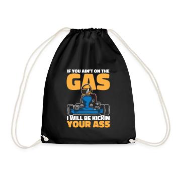 Go Kart Karting Karting Karting Driver Funny - Drawstring Bag - black - Front