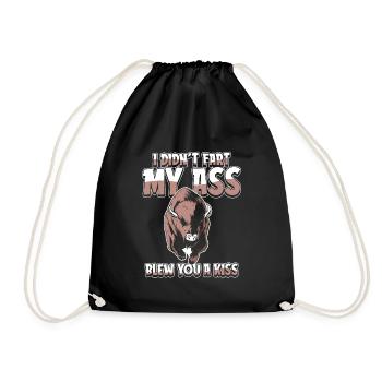 Bison Buffalo Funny - Drawstring Bag - black - Front