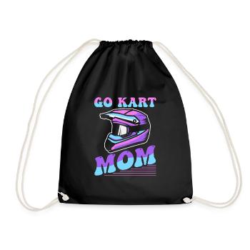 Go Kart Karting Kart Driver Mom Go Kart Mom - Drawstring Bag - black - Front
