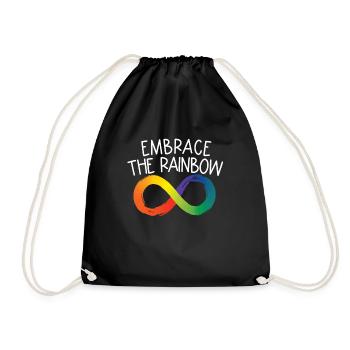 Umfassen Sie die Neurodiversit�t von Regenbogeninf - Turnbeutel - Schwarz - Vorne