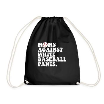 M�tter gegen wei�e Baseballhosen Frauen BaseballM� - Turnbeutel - Schwarz - Vorne