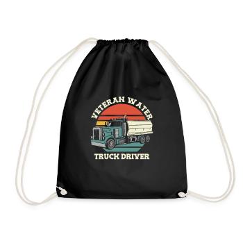 Truck Driver Trucker Truck Driver - Drawstring Bag - black - Front