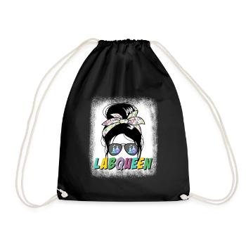Labor Queen Messy Bun Women's Science Lab Week - Turnbeutel - Schwarz - Vorne