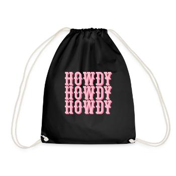 Howdy Western Rodeo Country Southern Howdy Howdy - Turnbeutel - Schwarz - Vorne