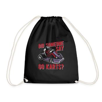 Go karting karting kart driver funny - Drawstring Bag - black - Front