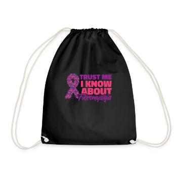 Fibromyalgia rheumatism trust - Drawstring Bag - black - Front