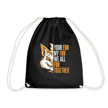 Furry Fandom Fursuits - Drawstring Bag - black - Front