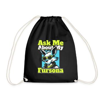 Furry Fandom Fursuits - Drawstring Bag - black - Front