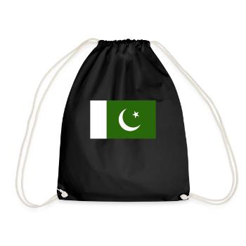 Pakistanische Flagge stolze Pakistaner Pakistan Pa - Turnbeutel - Schwarz - Vorne