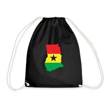 Ghana Karte Ghana Flagge stolze ghanaische Ghana F - Turnbeutel - Schwarz - Vorne