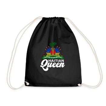 Haitianische K�nigin Haiti Flagge Frauen Haitianis - Turnbeutel - Schwarz - Vorne
